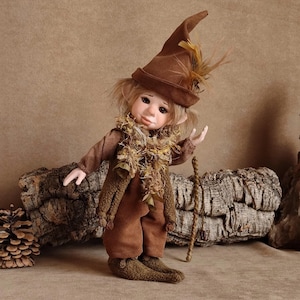 Poupée garçon BJD en porcelaine faite main : figurine elfe de la forêt, poupée d'art articulée. DENTON petite peche