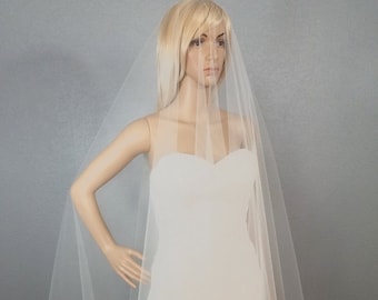 Ivory Wedding Veil, Bridal Veil, Fingertip Veil, Drop Veil, Fingertip Bridal Veil, Long Veil, White Veil, Pink Veil