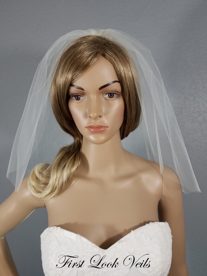 Wedding Veil Ivory Bridal Vail Shoulder Vale Short Veil Etsy
