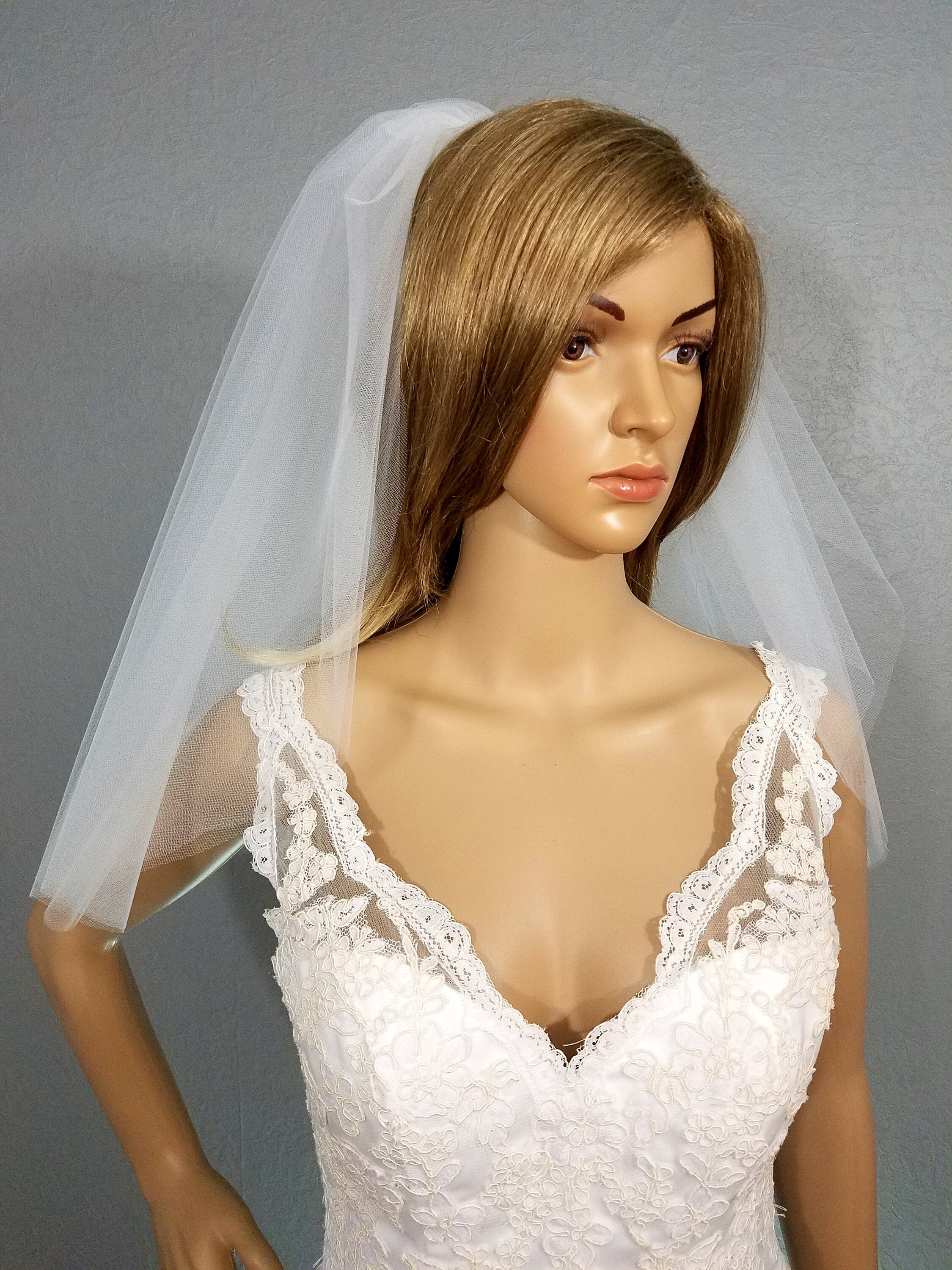 Mini length veil 2 layers main image 1