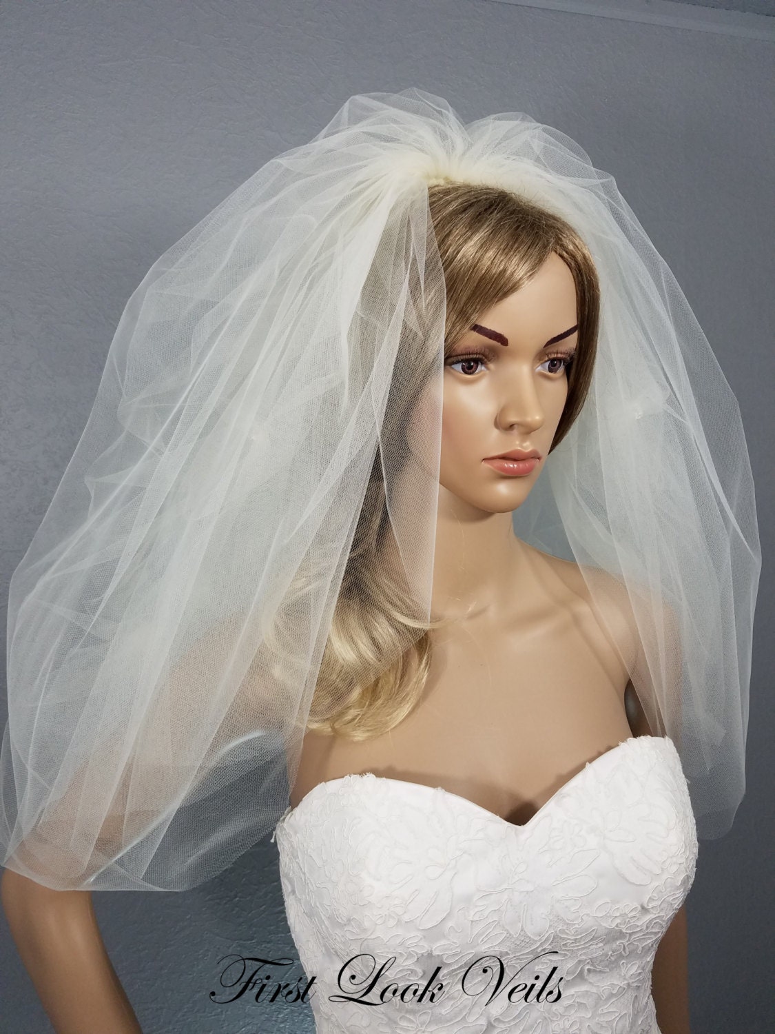 ivory wedding veils with crystals