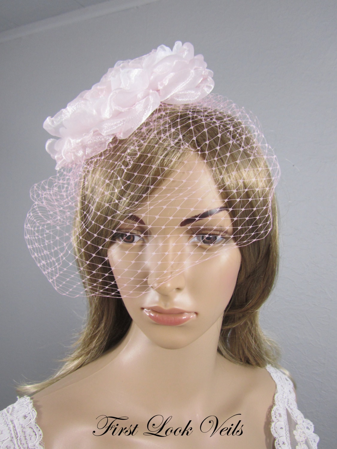 Pink Birdcage Veil, Pink Wedding Veil, Bridal Veil, Bird Cage Veil