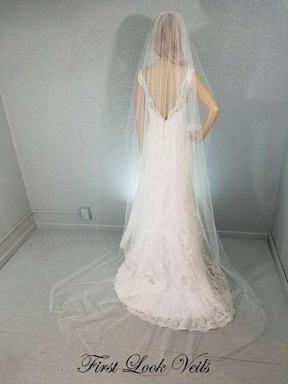 White Wedding Veil Cathedral Vail Bridal Vale Colored Veil Etsy