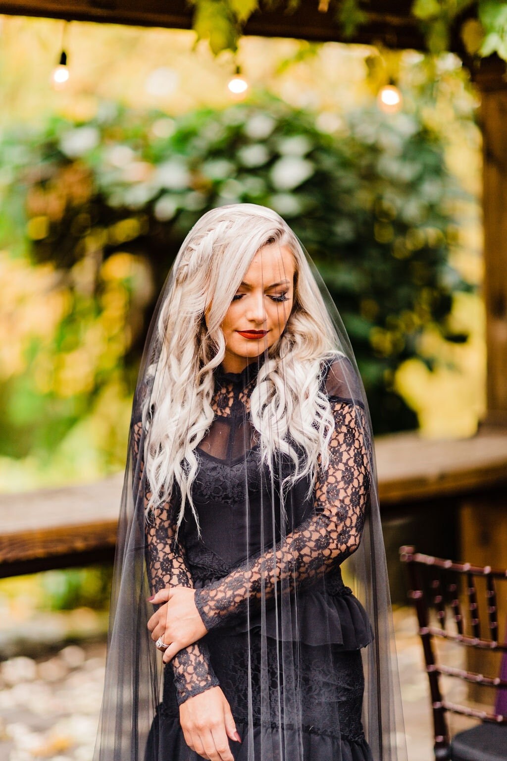 Long Black Veil Etsy
