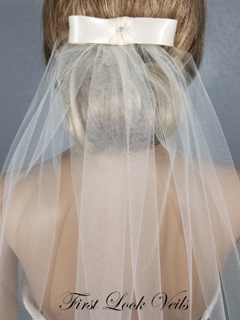 Ivory Bridal Veil Shoulder Vail Wedding Vale Bow Veil Etsy