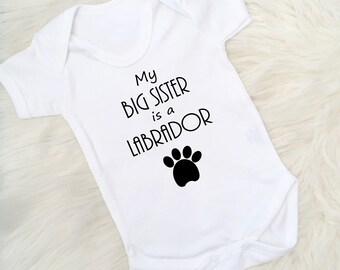 Labrador Big Sister Baby Vest Dog Themed Vest Baby Vest Baby Gift Baby Shower Gift Baby Girl Baby Boy Photo Shoot Made In The Uk Labrador Big Sister Baby Vest Dog Themed Vest Baby Vest Baby Gift Baby Shower Gift Baby Girl Baby Boy Photo Shoot Made In The Uk
