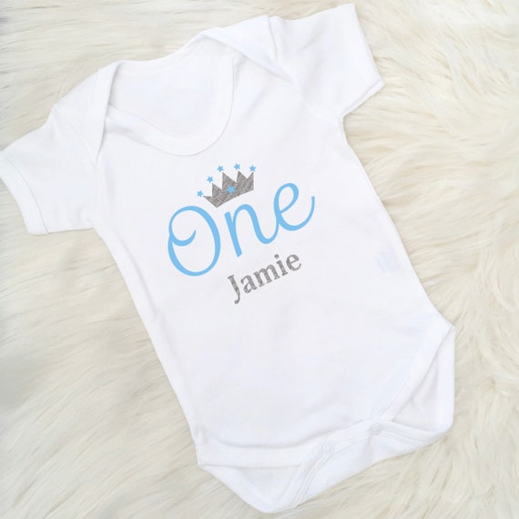 1st Birthday Prince Vest Personalised With Crown Etsy