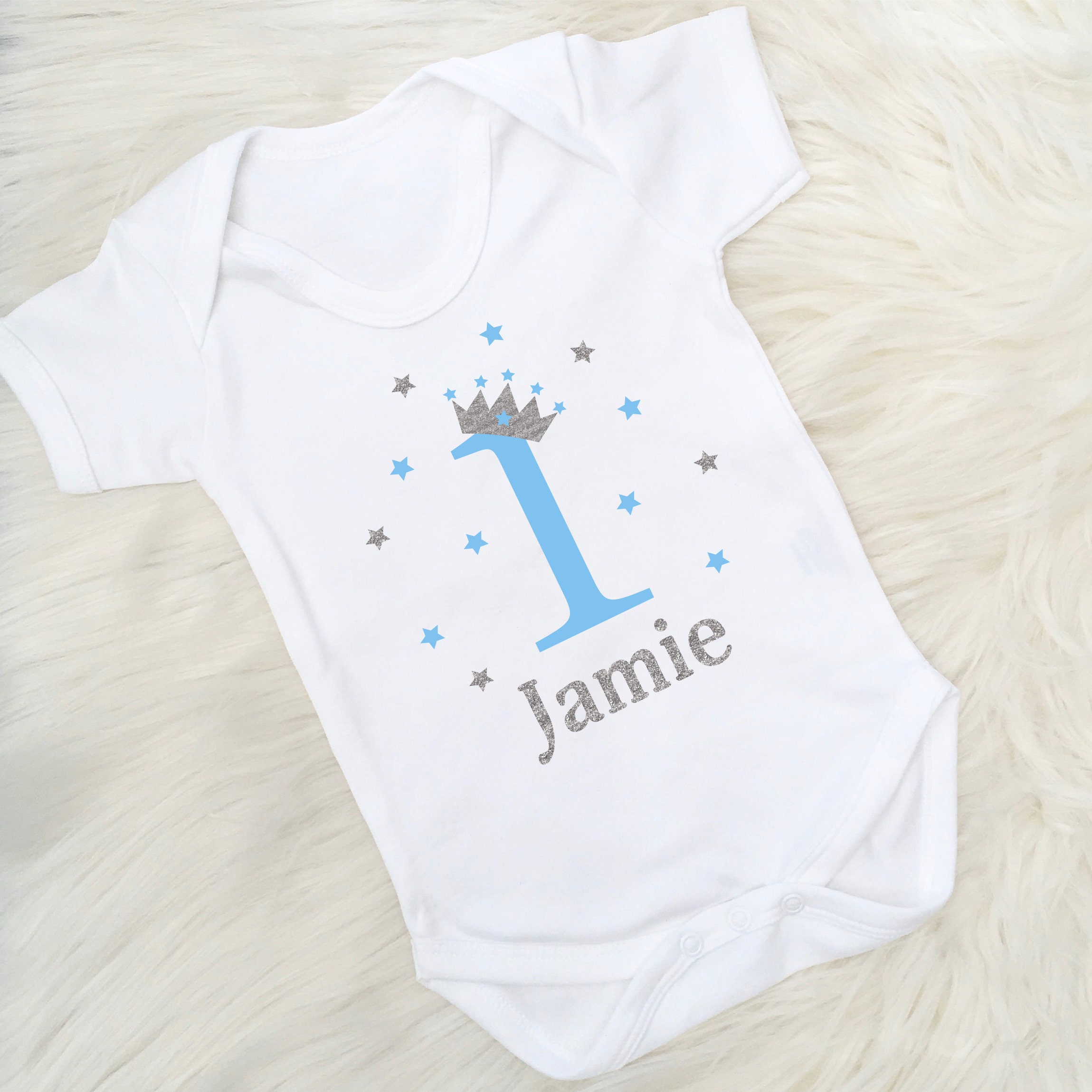 Personalised 1st Birthday Vest Prince With Crown Etsy