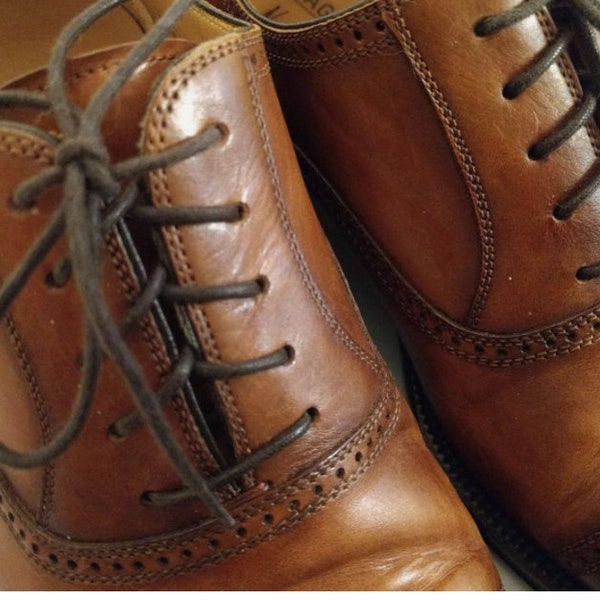 Magnanni for Neiman Marcus Brown Leather Cognac Oxford Lace up Shoes Men's 10M