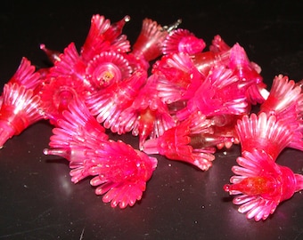 Acrylic Christmas Light Holders, w/Bulbs, Pink Holders, Christmas Light Reflectors, 30pieces Great for custom projects.