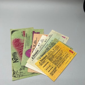 Disneyland & Knott’s Berry Farm 1960's/ 1970's Admission Tickets Random Selection from Group see Options, Junk Journal, Scrapbooking