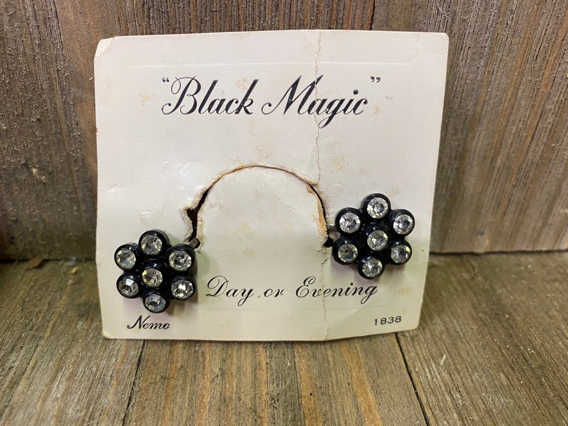 Black Magic Vintage 1950s Adjustable Rhinestone Necklace With - Etsy