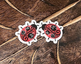 Mini Ladybug Vinyl Sticker: Set of 2