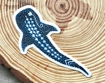 Whale Shark Vinyl Sticker: Ocean Animal Decal for Laptop or Tumbler
