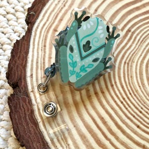 Teal Frog Badge Reel: Work ID Holder for RN Badge