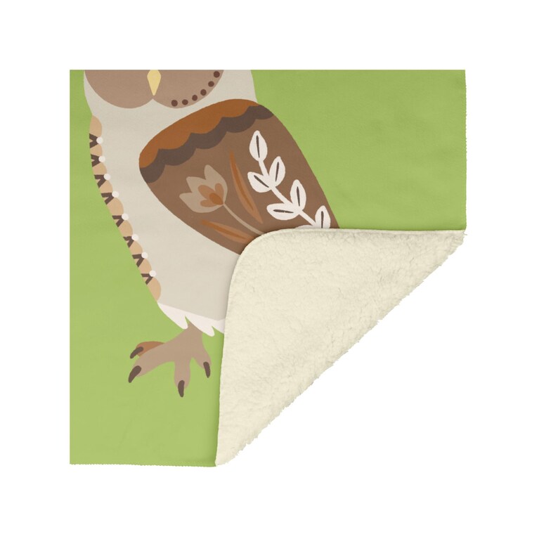 Tawny Owl Fleece Blanket: Cozy Book Corner Throw Blanket Sherpa Fleece