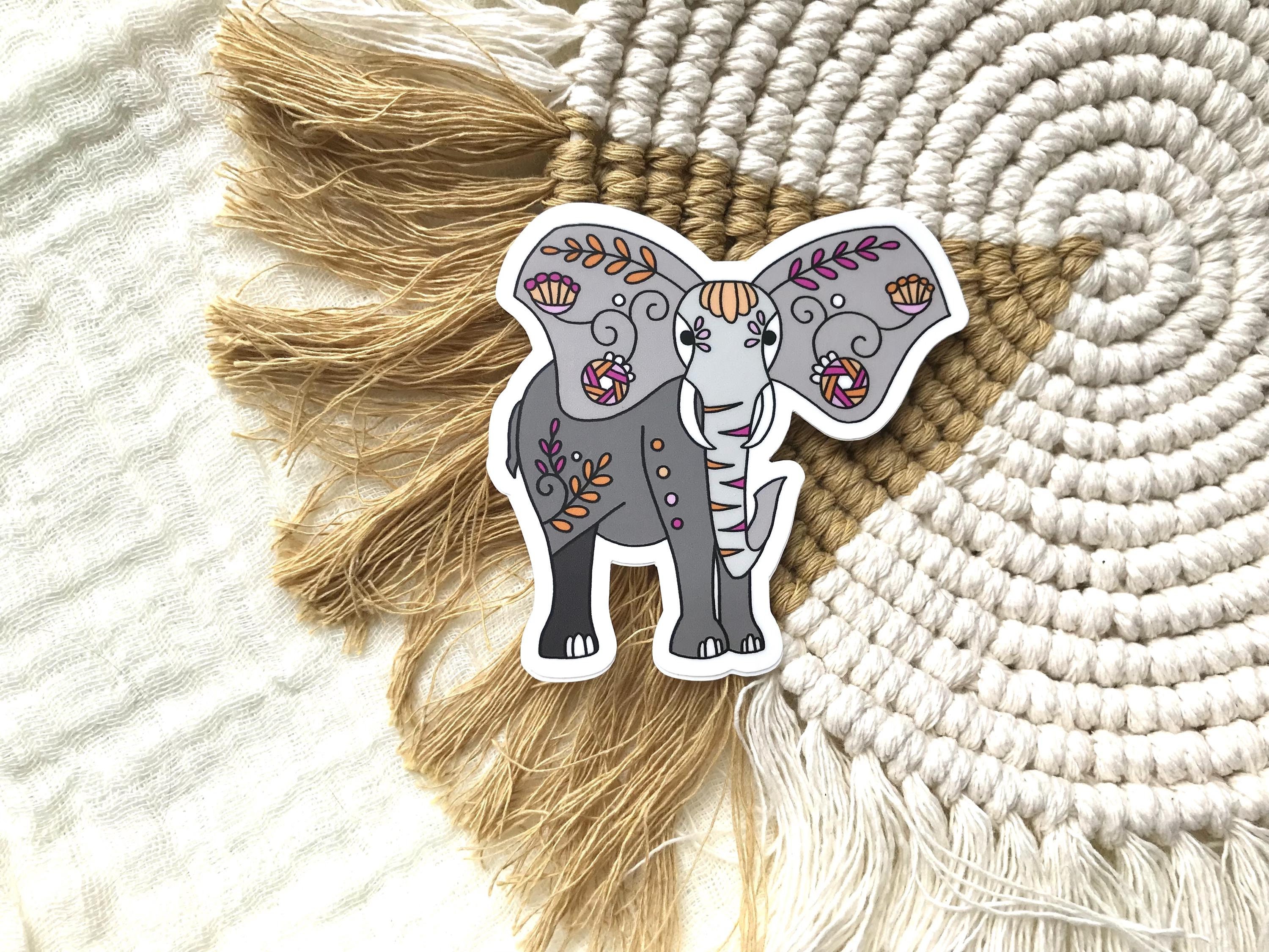 Indian Elephant Vinyl Sticker: Indian Animal Decal - Etsy