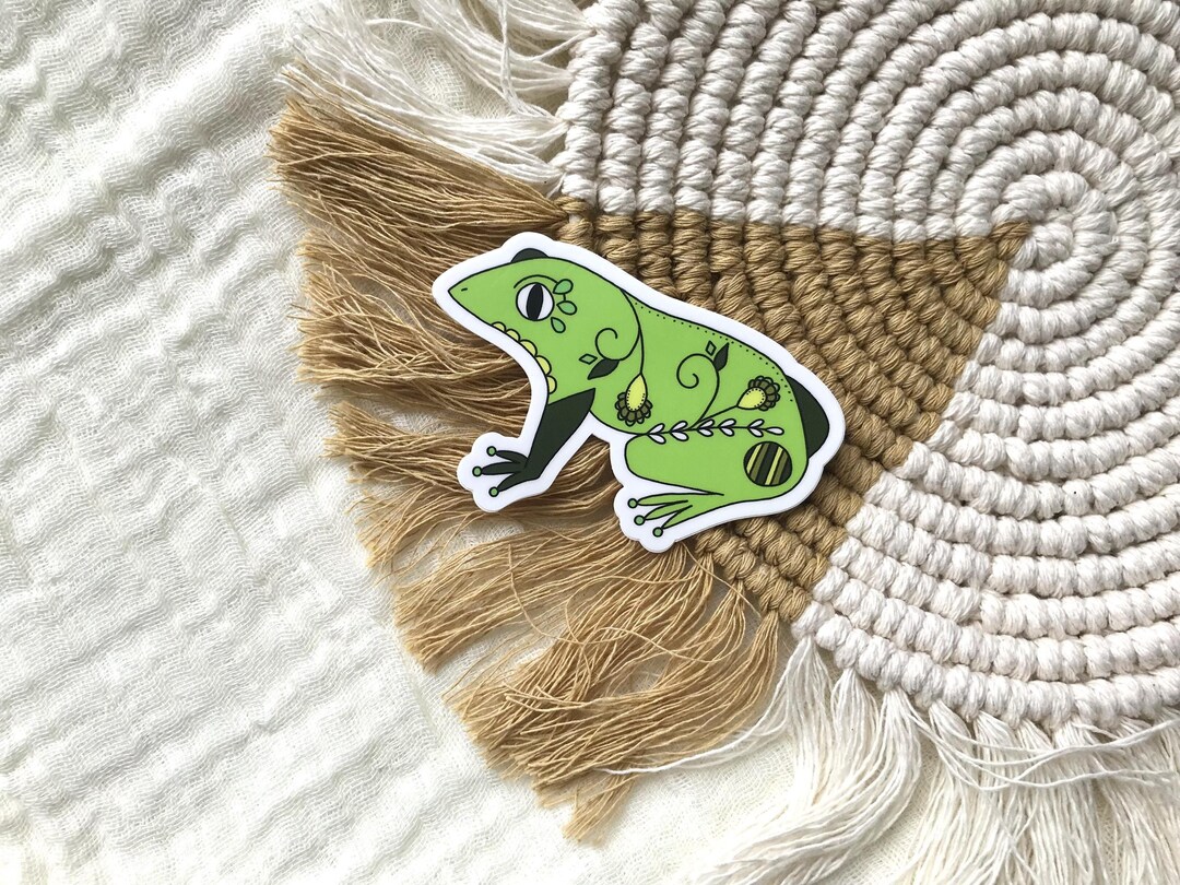 Frog Vinyl Sticker: Spring Garden Decal - Etsy