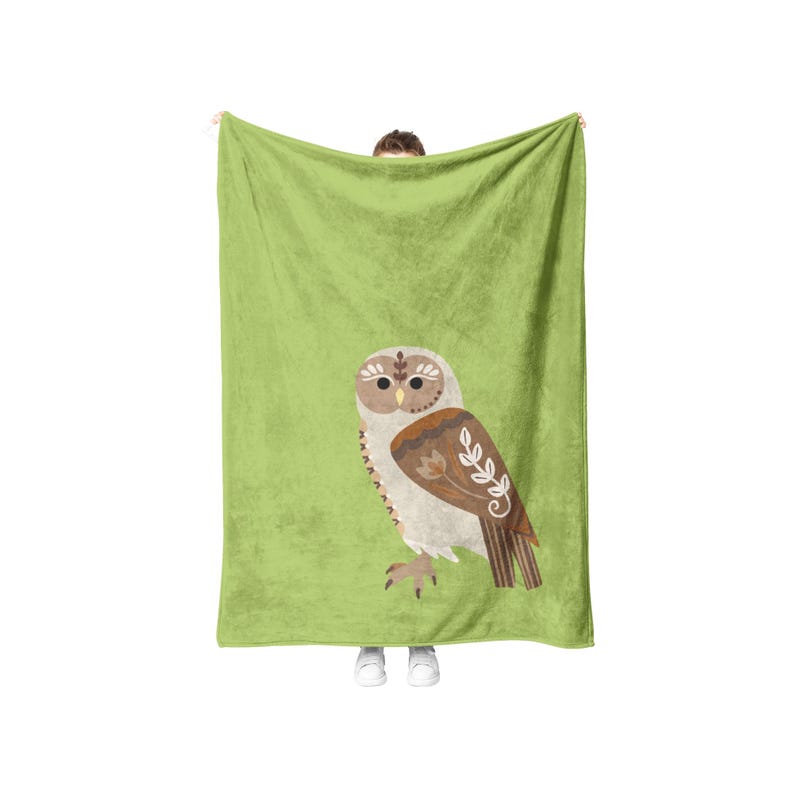 Tawny Owl Fleece Blanket: Cozy Book Corner Throw Blanket Bild 3