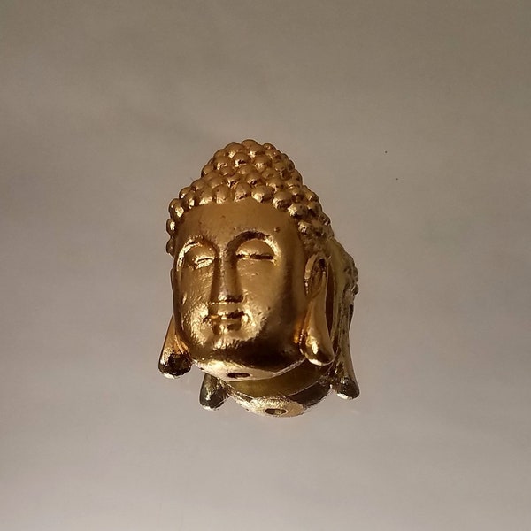 Gold Buddha Bead, Buddha Charm Pendant, Tassel Cap, Gold Plate, Jewelry Finding, Jewelry Supply, Bead Supply, Mala Bead, Focal Bead