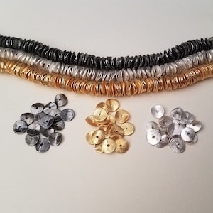 Cuentas onduladas de 8 mm, 50-100 unidades, doradas, plateadas, con acabado cepillado, chapadas, disco espaciador, accesorios para joyería, cuentas redondas.
