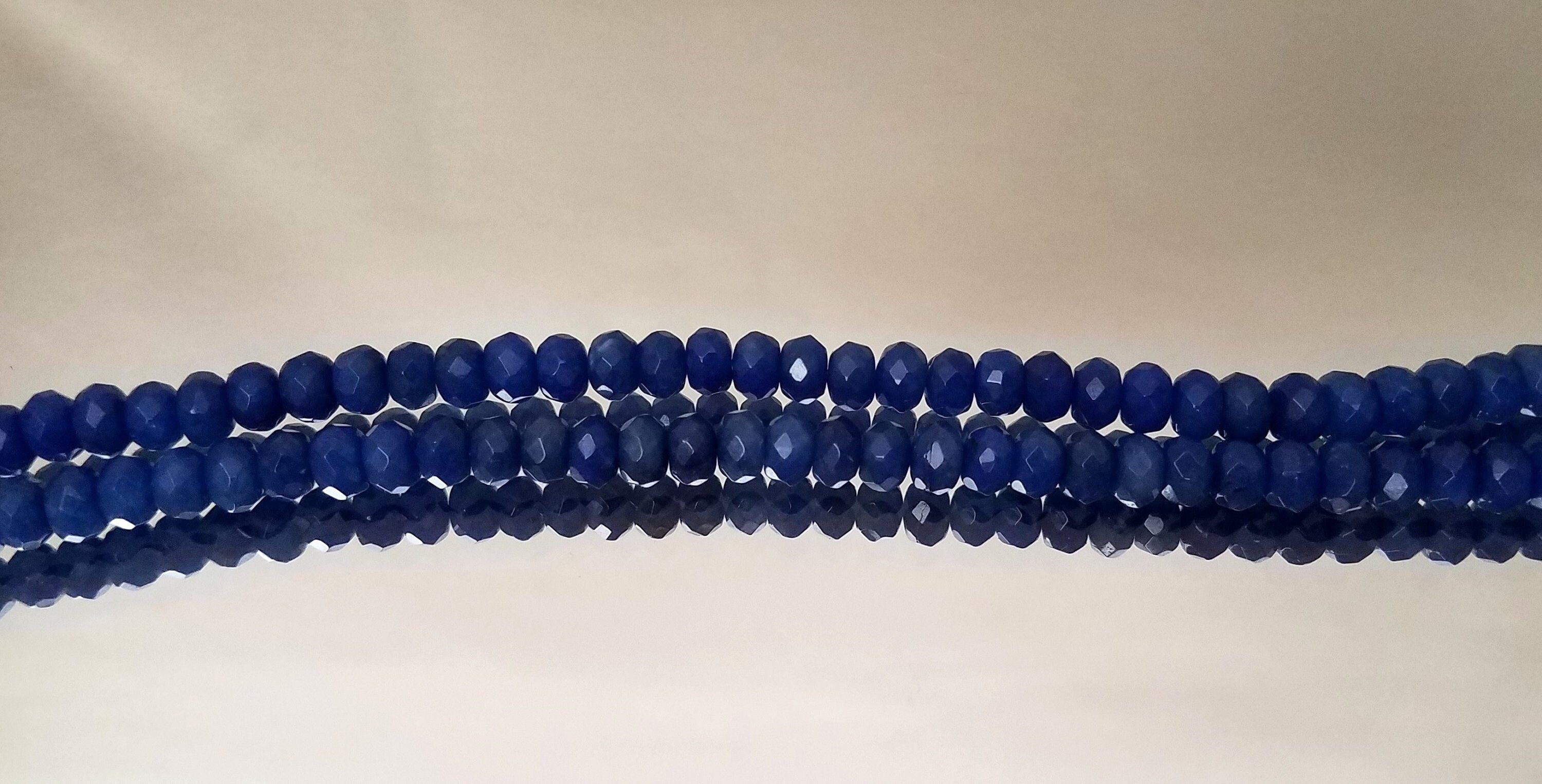 Collier Perles Grande Taille En Pierre De Lune Bleue - Réglable 18 Pouces - Fait Main En Inde