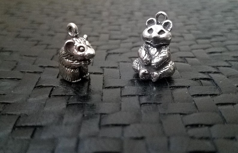Jewelry Findings 3D Design 925 Charms Pendants Sterling Silver Mouse /& Panda Bear Jewelry Supply Silver Findings Animal Charms Silver