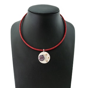 Ray leather necklace with pendant &quot;Sun Moon Stars&quot; - UNIKAT