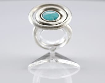 Silberring mit Larimar Größe 58