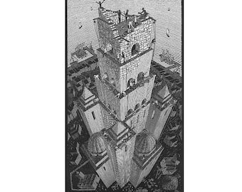 MC Escher Tower of Babel Poster Print