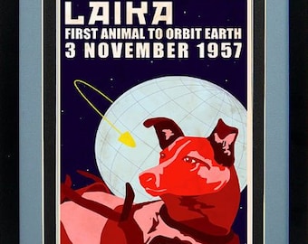 Laika Space Dog Poster Framed