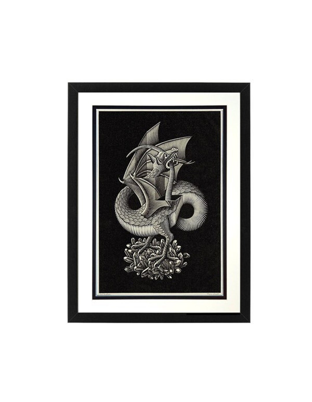 Dragon by M.c. Escher Expertly Framed Art Print - Etsy