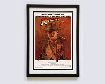 Indiana Jones Raiders of The Lost Arc Movie Poster Framed Many Sizes available