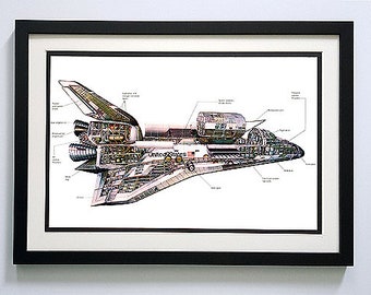 Space Shuttle Poster Custom Framed Print A+ Quality