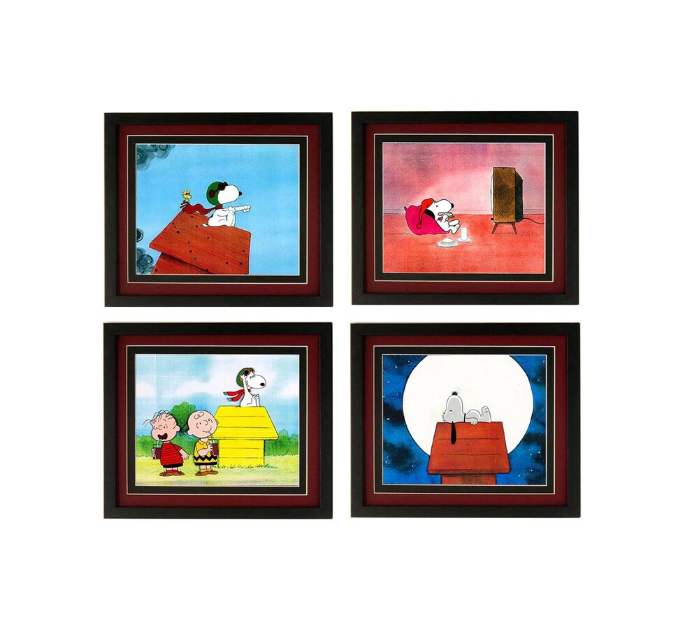 Snoopy Posters Set Of 4 Framed Bespoketshirt Collections