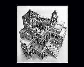 MC Escher Ascending Descending Poster Print