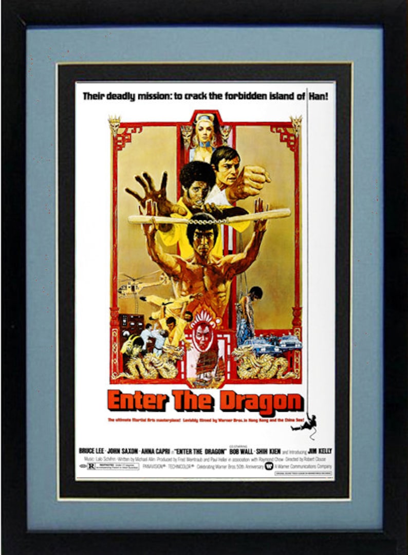 Bruce Lee Poster Enter The Dragon Framed Image 0