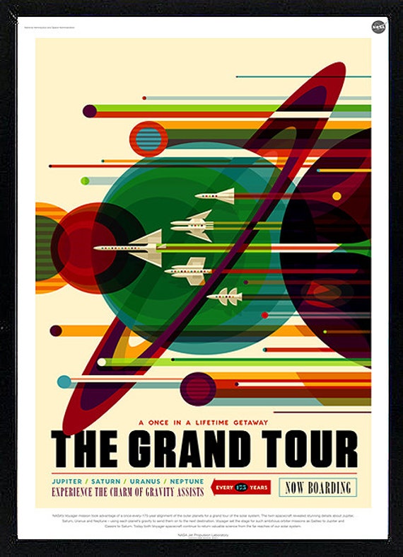 Grand Tour NASA Mission Poster Space Travel Art Print Picture A3 A4
