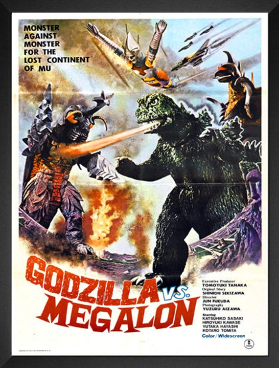 Godzilla Vs Megalon Framed Movie Poster Many Sizes Available Etsy