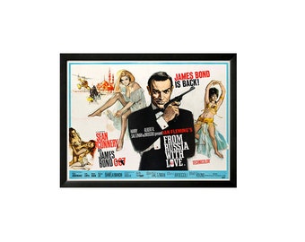 James Bond from Russia With Love Custom Framed Movie Poster Framed