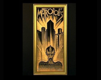 Metropolis Movie Poster Canvas Print Gold