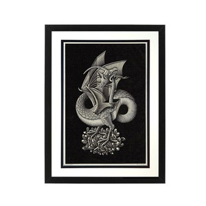 Dragon by M.C. Escher Art Print Custom Framed Many Sizes
