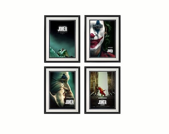 The Joker Movie 2019 Framed Posters Highest Quality Set of 4