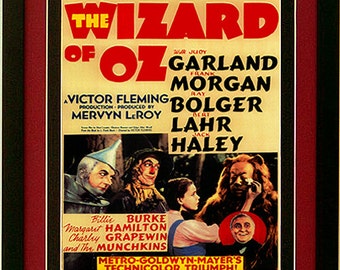 Póster clásico de la película Wizard of Oz enmarcado 24x17