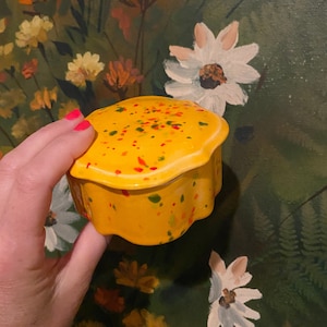 Vintage 60’s hobbyist speckle glaze ceramic trinket dish