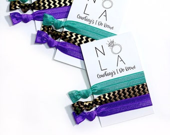 NOLA Bachelorette - Personalized NOLA Bachelorette Party Hair Tie Favors  -  New Orleans Bachelorette Party - NOLA Hangover Kit *