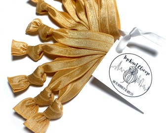 Gold Hair Tie Elastics - Set of 10 Blonde Ponytail Holders