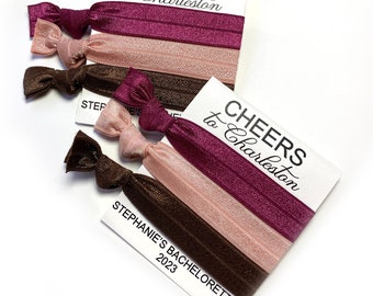 Cheers to Charleston Bachelorette Party Favors | Charleston Bachelorette -  Set of 3 Hair Ties per Favor