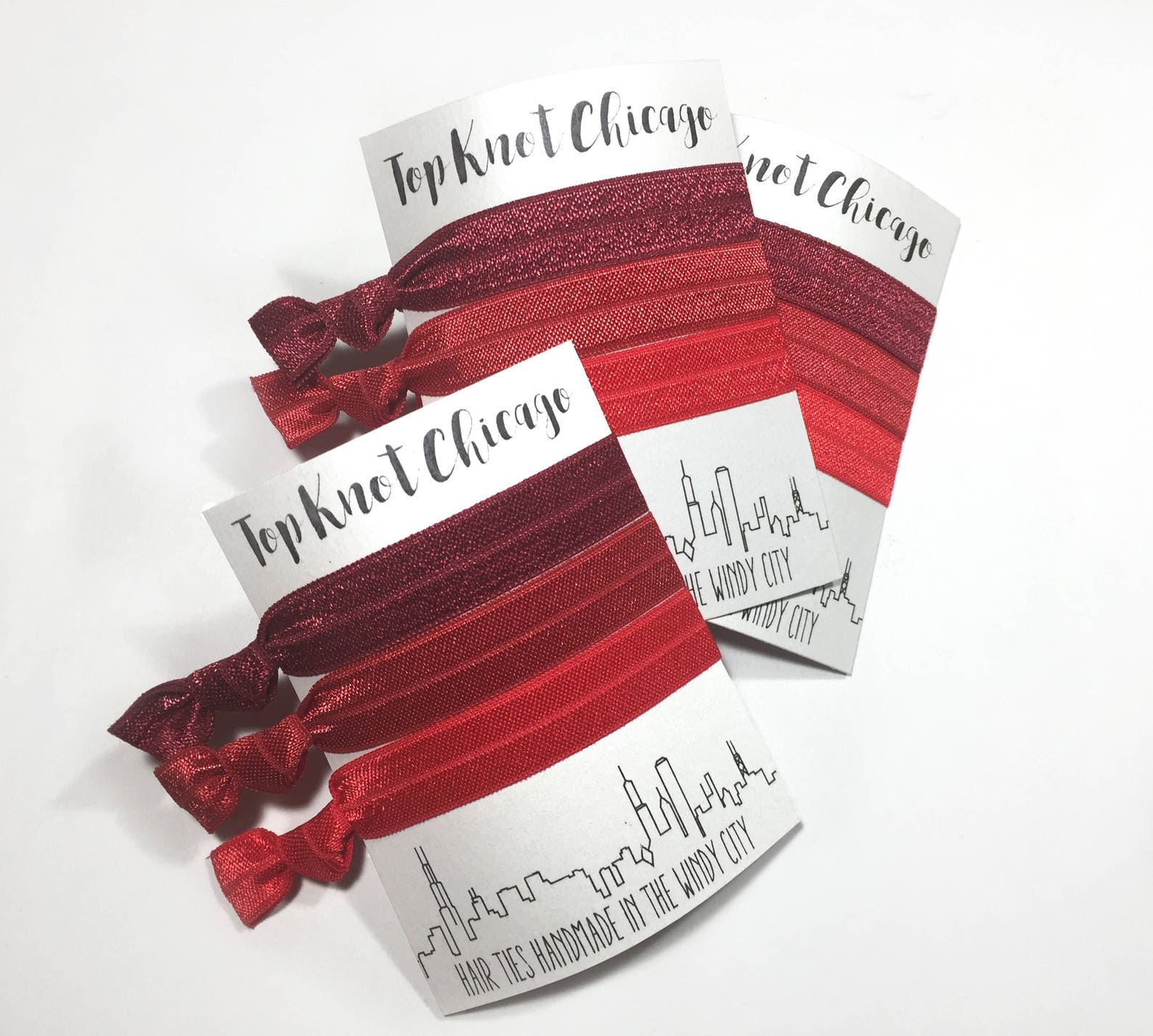 Red Ombre Hair Ties Red Hair Ties Hair Elastics Elastic Etsy