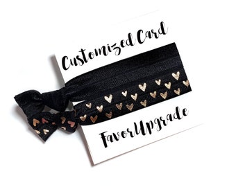 Customized Card Upgrade for Hair Tie Favors | Birthday Party - Bachelorette Party or Wedding Favors